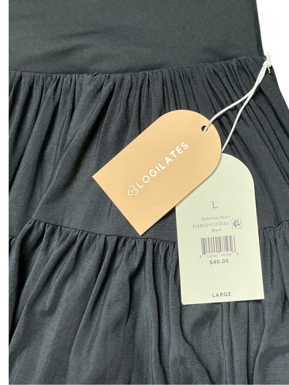 Logilates - NWT - Crossover Waist Black Tiered Mini Skort - Picture 2 of 4